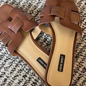 Nine West tan leather sandals